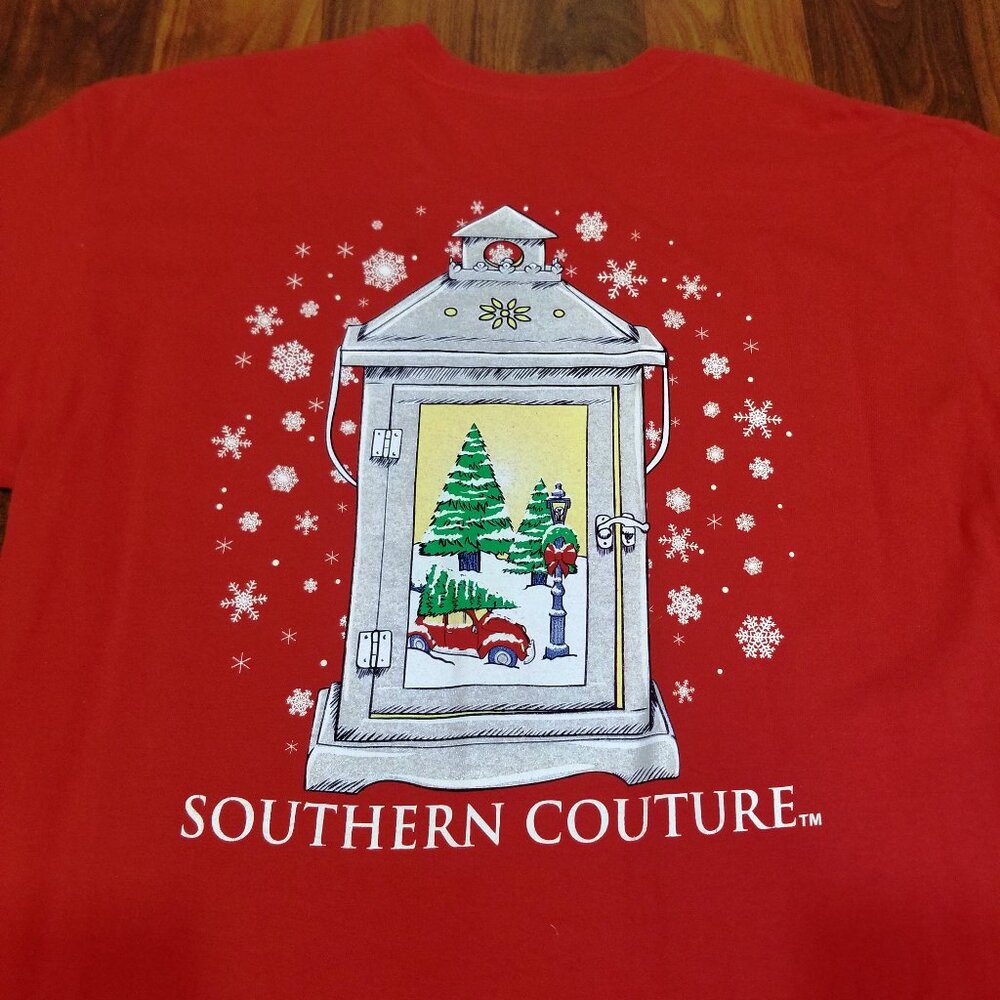 Ladies' Southern Couture Christmas Tee, Size L, VGUC - Picture 1 of 13